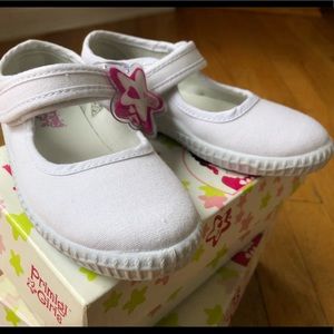 Girls Mary Janes - Primigi - White Canvas